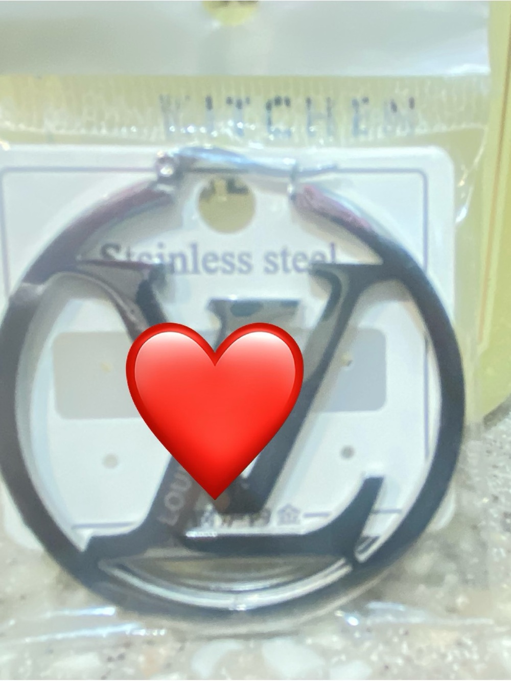 Silver Circular  Logo Earrings